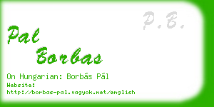 pal borbas business card