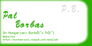 pal borbas business card